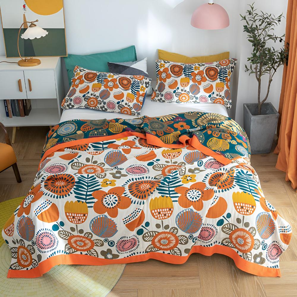 Breezy Floral Cotton Quilt for Summer Comfort