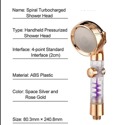 3-Function High-Pressure Showerhead for Ultimate Comfort