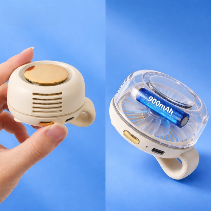 Compact 360° Clip Fan – Whisper-Quiet and Travel-Friendly