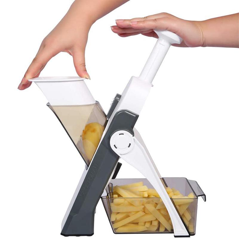 Safe Vegetable Slicer with Adjustable Features