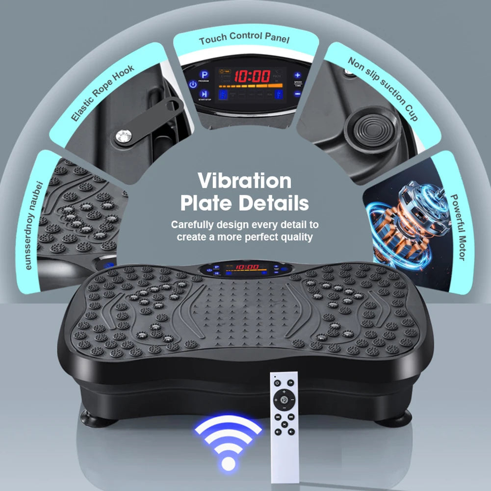 Bluetooth Full Body Vibration Exercise Machine with Speed Settings & Foot Massager