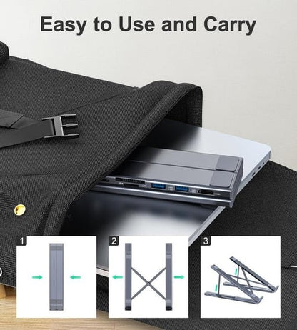 8-in-1 Hub and Laptop Riser Stand