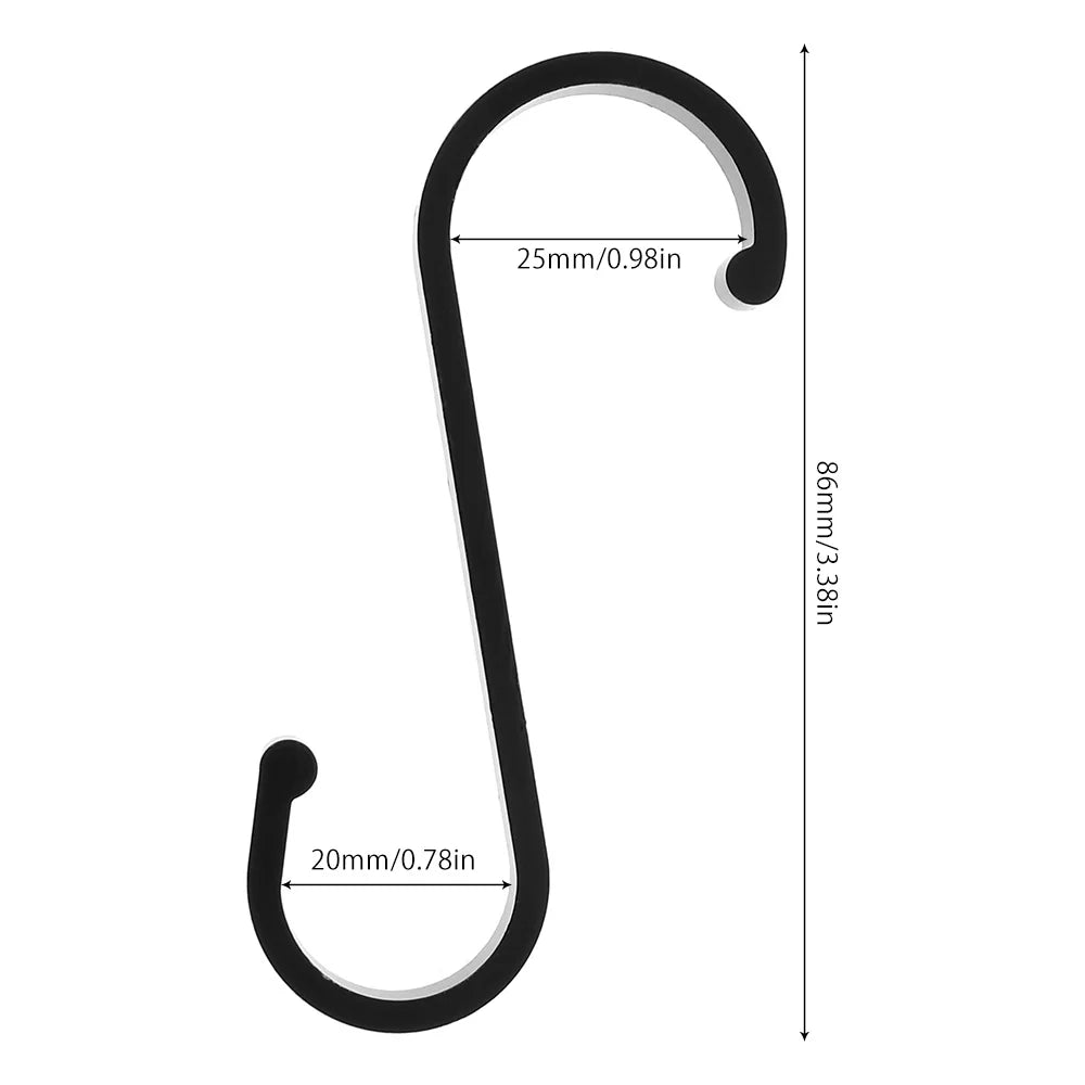 12-Piece S-Hook Set | Durable Stainless Steel 304 | S-Shaped Hooks for Pots, Plants & Cabinets