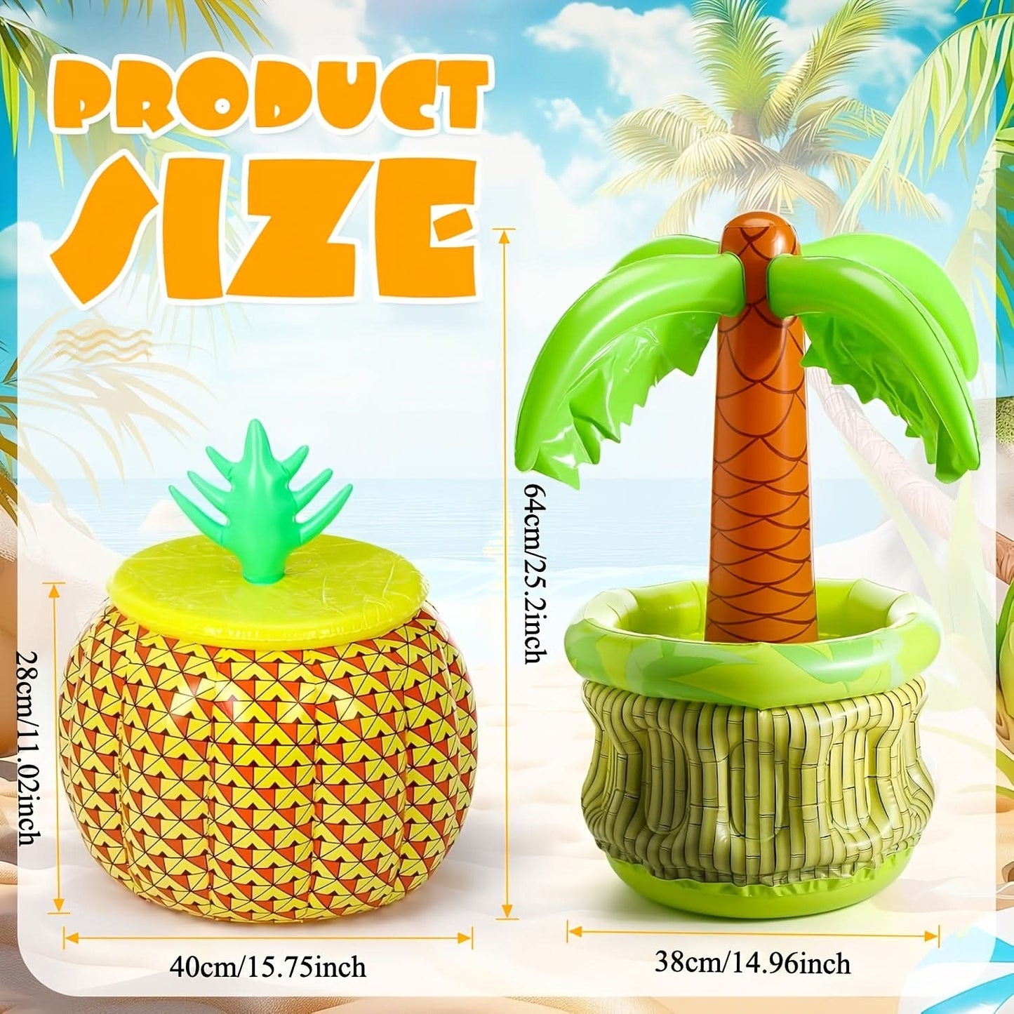 Inflatable Cooler Set for Tropical Drinks