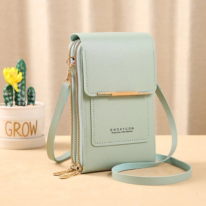 Smart Crossbody Wallet with Touchscreen Pocket and Security Features