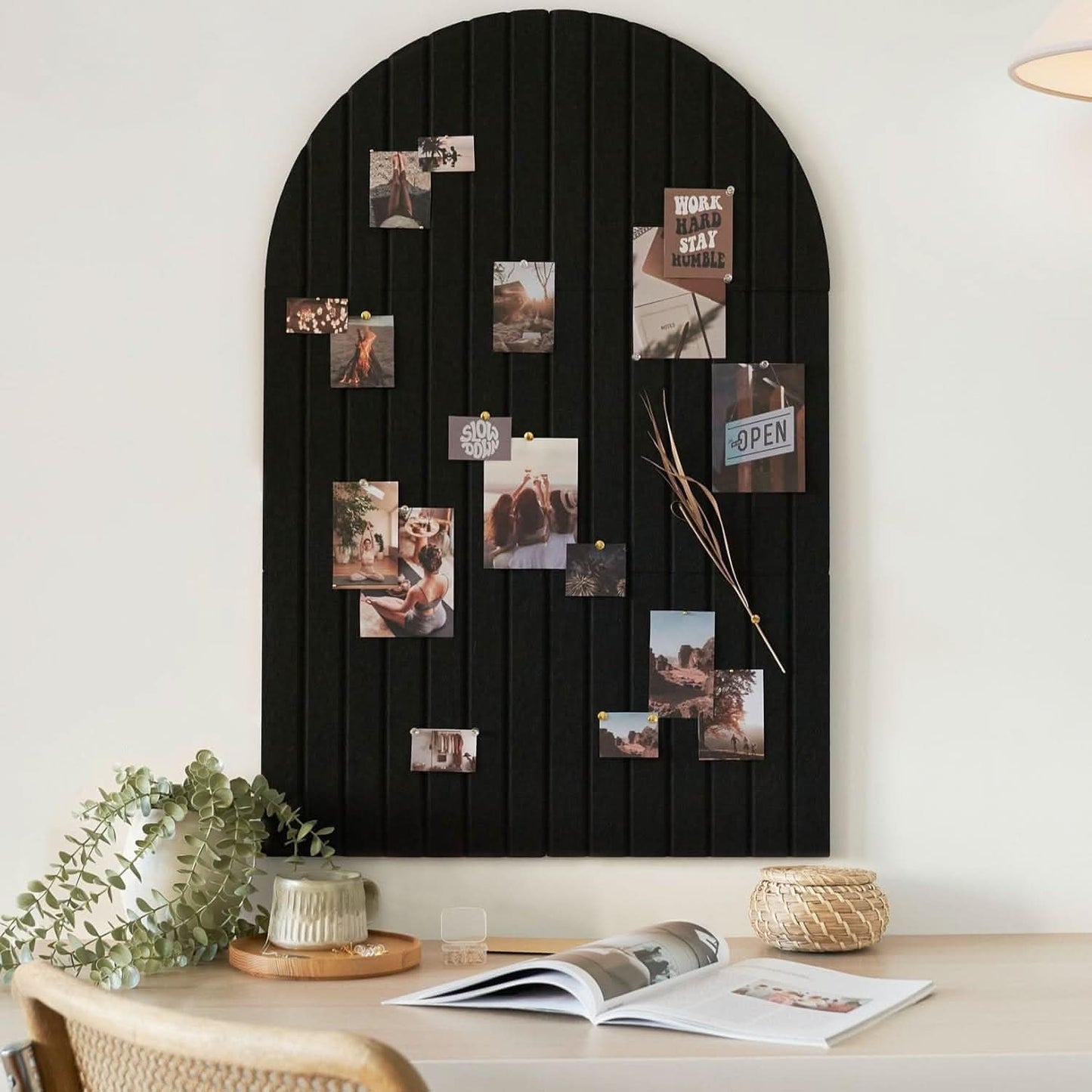 Large Arched Felt Board for Chic Wall Arrangements