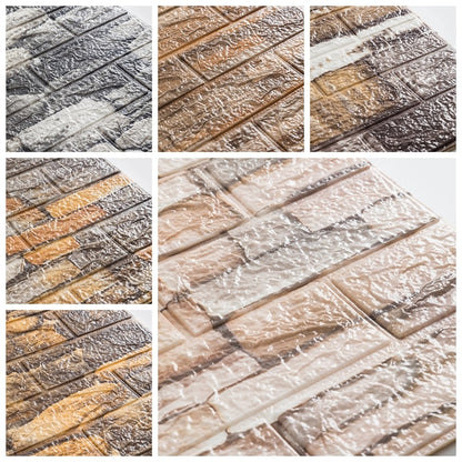 Transform Your Walls with 10-Piece Waterproof Brick Wallpaper