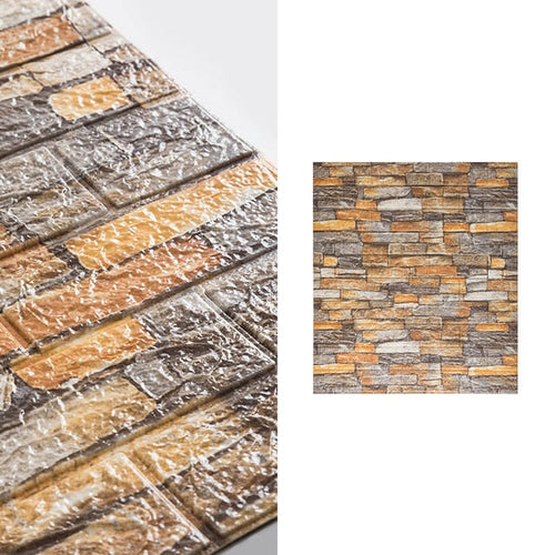 Transform Your Walls with 10-Piece Waterproof Brick Wallpaper