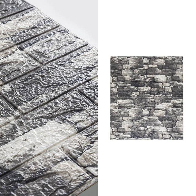 Transform Your Walls with 10-Piece Waterproof Brick Wallpaper