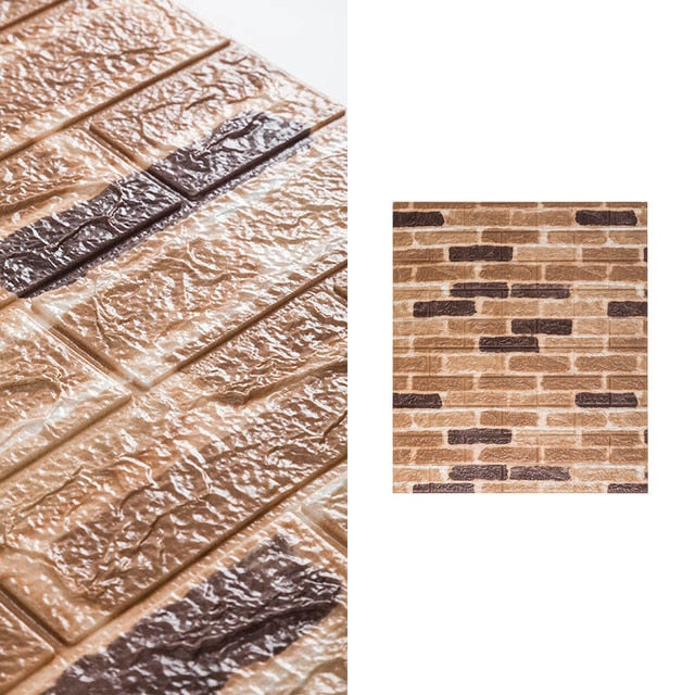 Transform Your Walls with 10-Piece Waterproof Brick Wallpaper