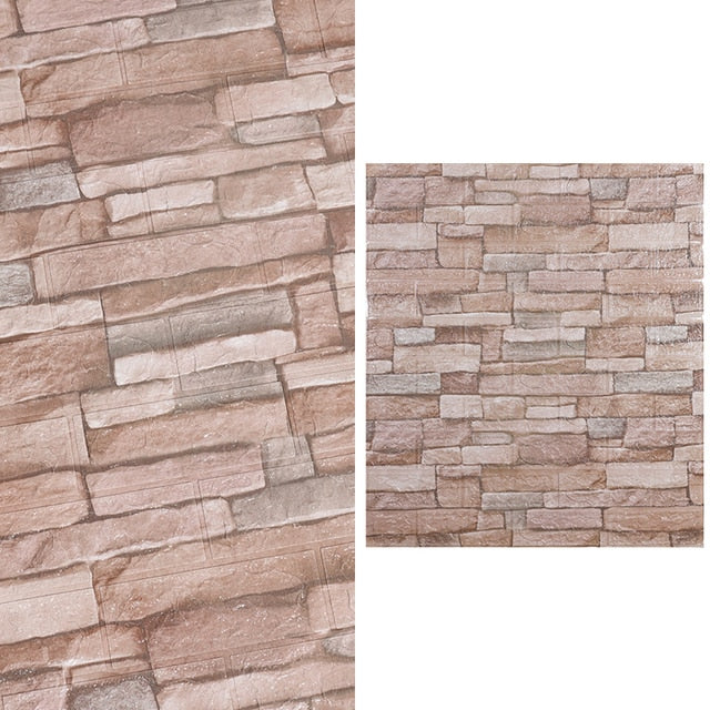 Set of 10 Waterproof 3D Brick Wall Decals for Easy Home Makeover