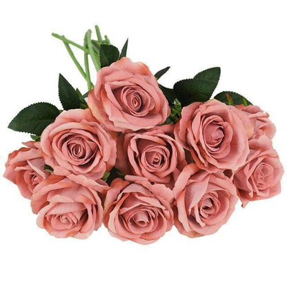 Set of 10 Lifelike Silk Floral Blooms