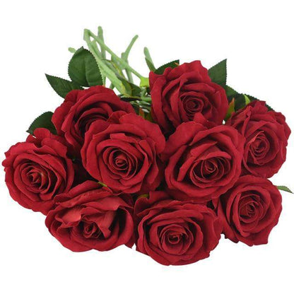 Set of 10 Lifelike Silk Floral Blooms