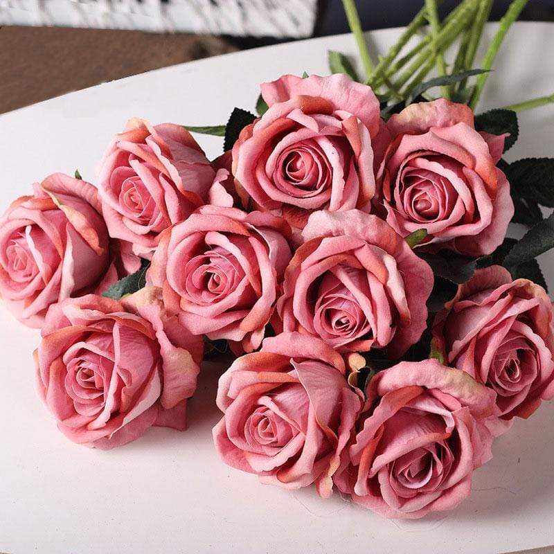 Set of 10 Lifelike Silk Floral Blooms