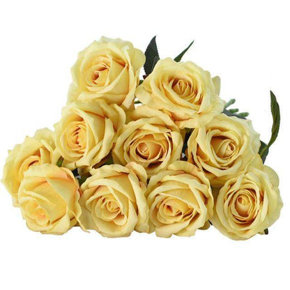 Set of 10 Lifelike Silk Floral Blooms