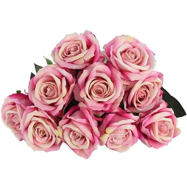 Set of 10 Lifelike Silk Floral Blooms