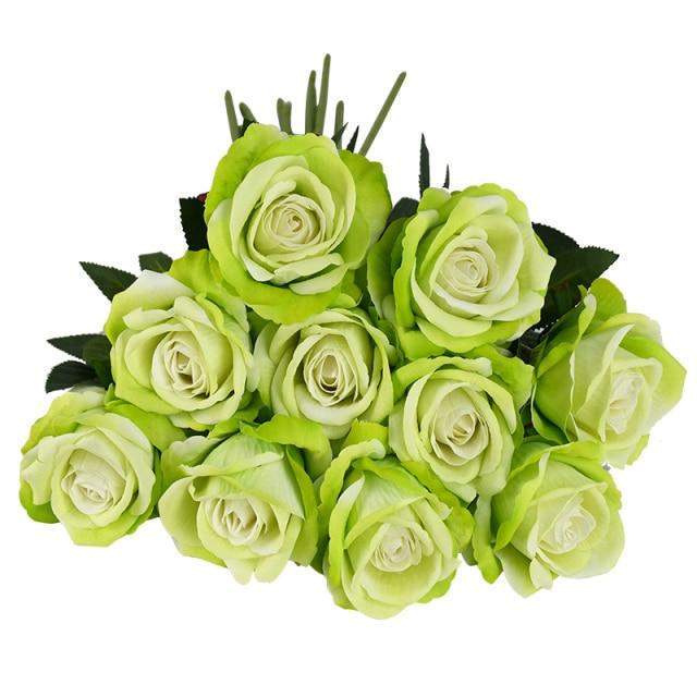 Set of 10 Lifelike Silk Floral Blooms