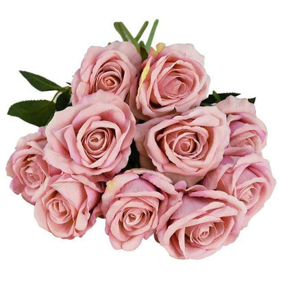 Set of 10 Lifelike Silk Floral Blooms