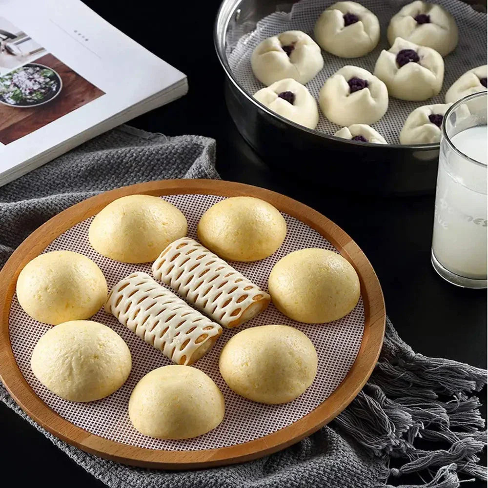 Set of 10 Non-Stick Silicone Steamer Liners for Effortless Cooking