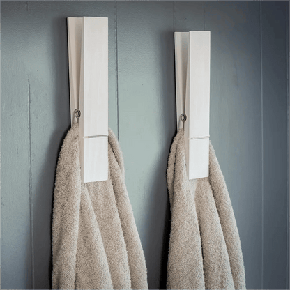 Rustic Charm Towel Holder with Clothespin Design