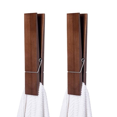 Rustic Charm Towel Holder with Clothespin Design