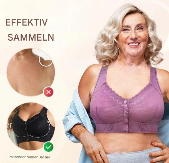 Comfortable Cotton Bra with Closure Support for Mature Women