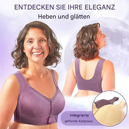 Comfortable Cotton Bra with Closure Support for Mature Women