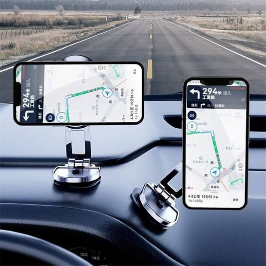 Aluminum Car Phone Mount, Foldable with 360° Rotation & Strong Hold, Set of 2
