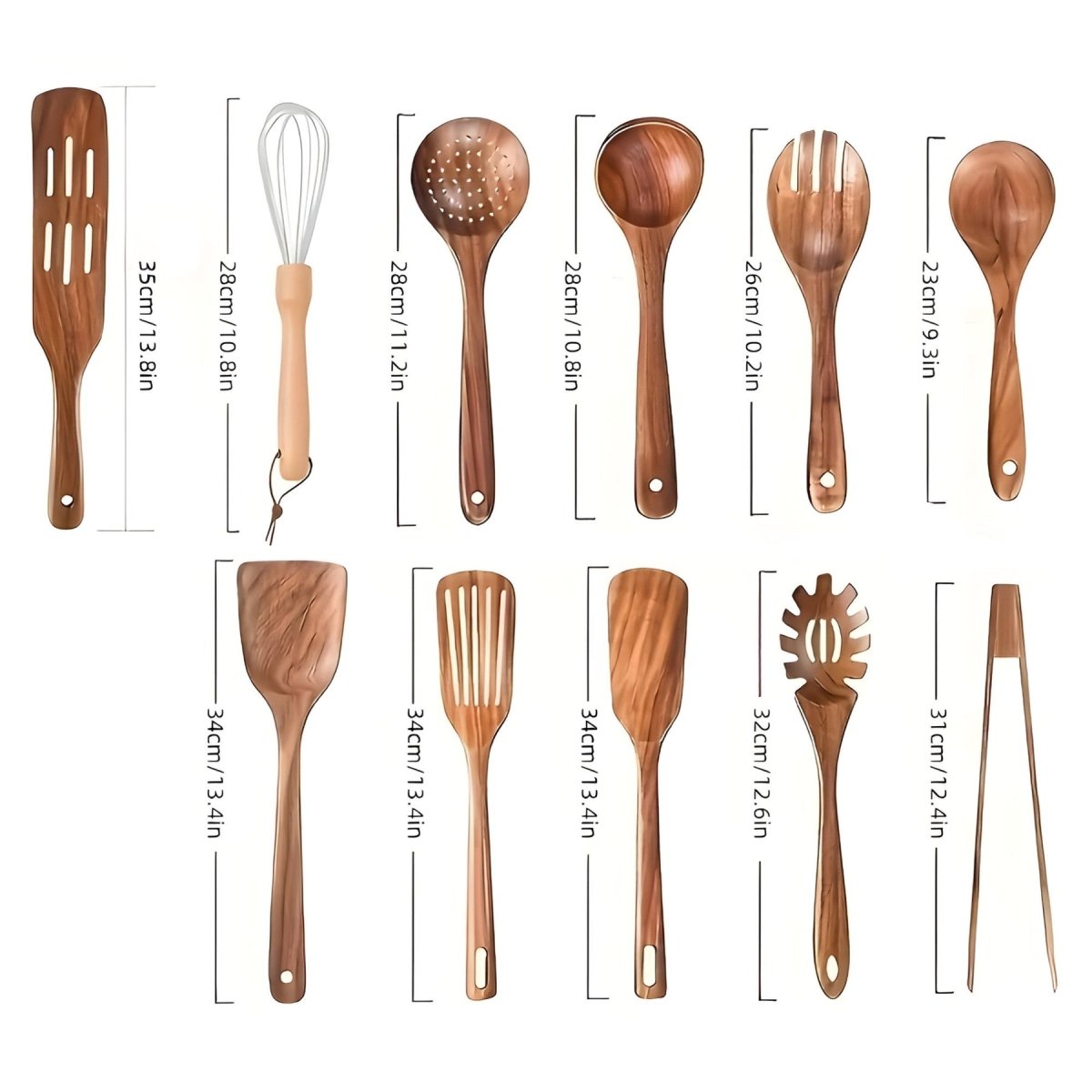 11-piece wooden kitchen set - Heat-resistant Cooking Utensils