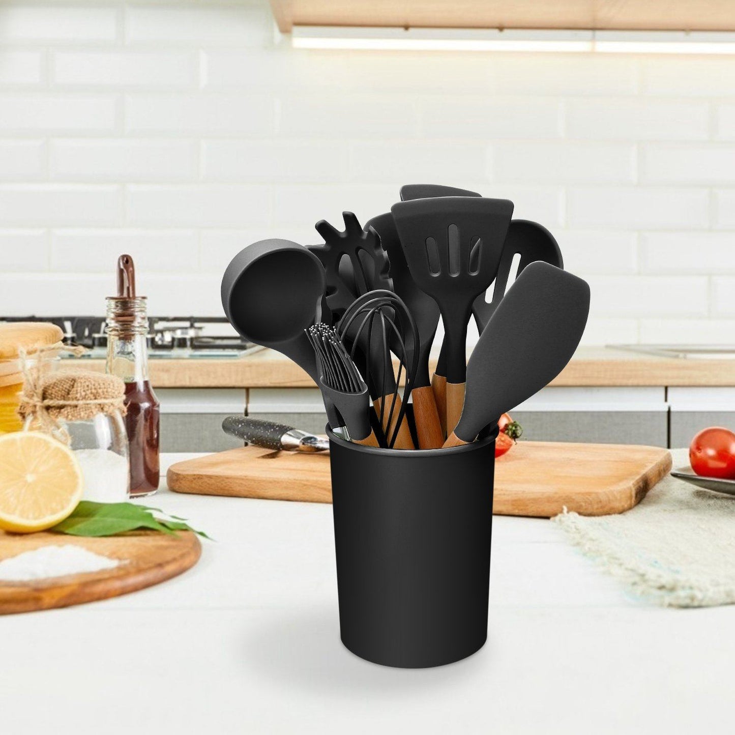 Heat Resistant Silicone Utensils Set - 11 Kitchen Tools