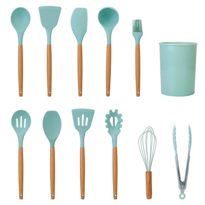 Heat Resistant Silicone Utensils Set - 11 Kitchen Tools