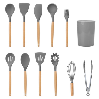 Heat Resistant Silicone Utensils Set - 11 Kitchen Tools