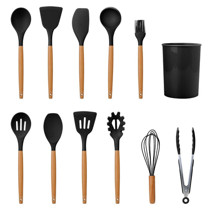 Heat Resistant Silicone Utensils Set - 11 Kitchen Tools