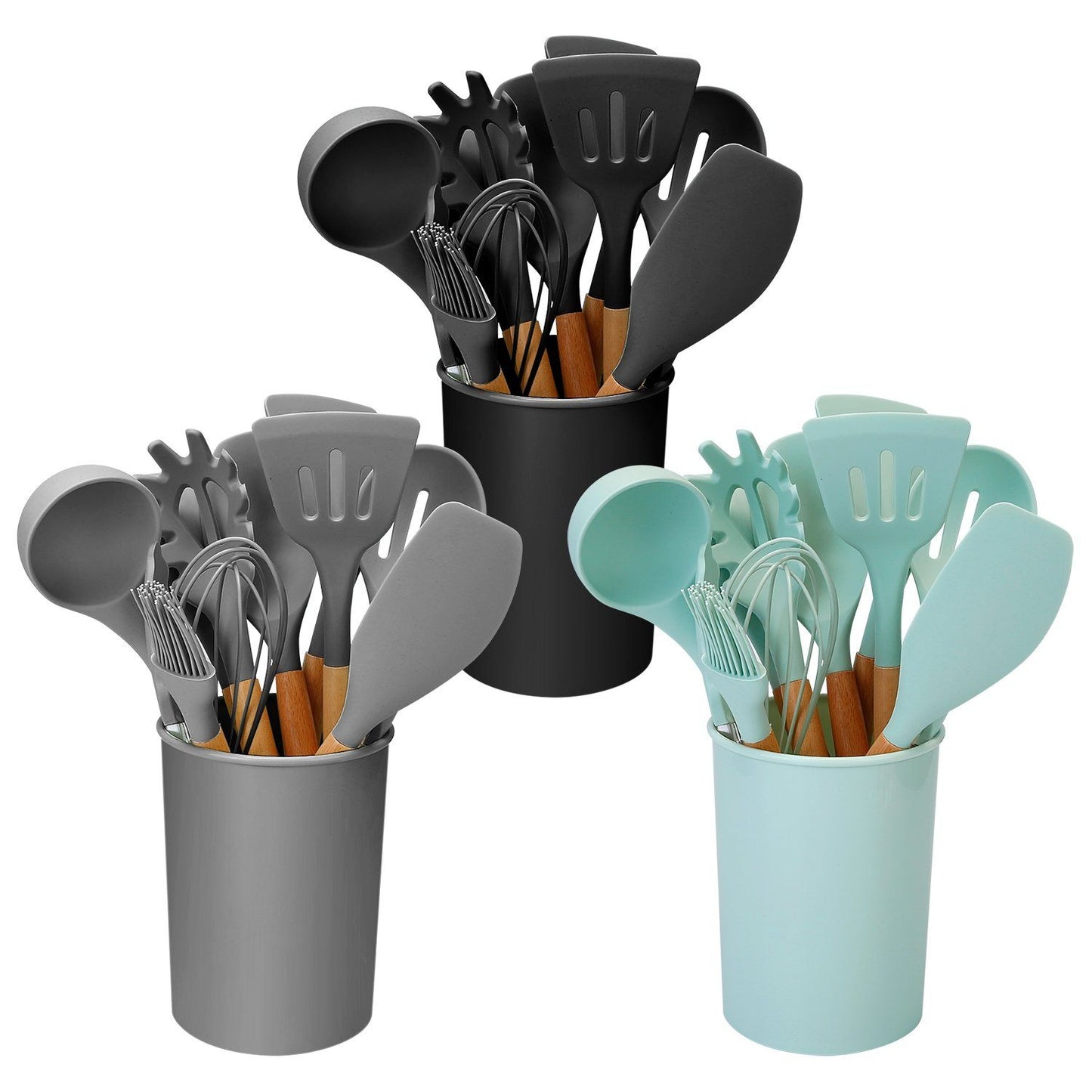 Heat Resistant Silicone Utensils Set - 11 Kitchen Tools