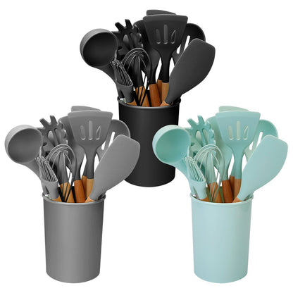 Heat Resistant Silicone Utensils Set - 11 Kitchen Tools