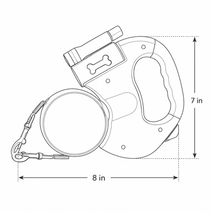 10-Foot Dual Retracting Leash for Dogs with Built-in Flashlight