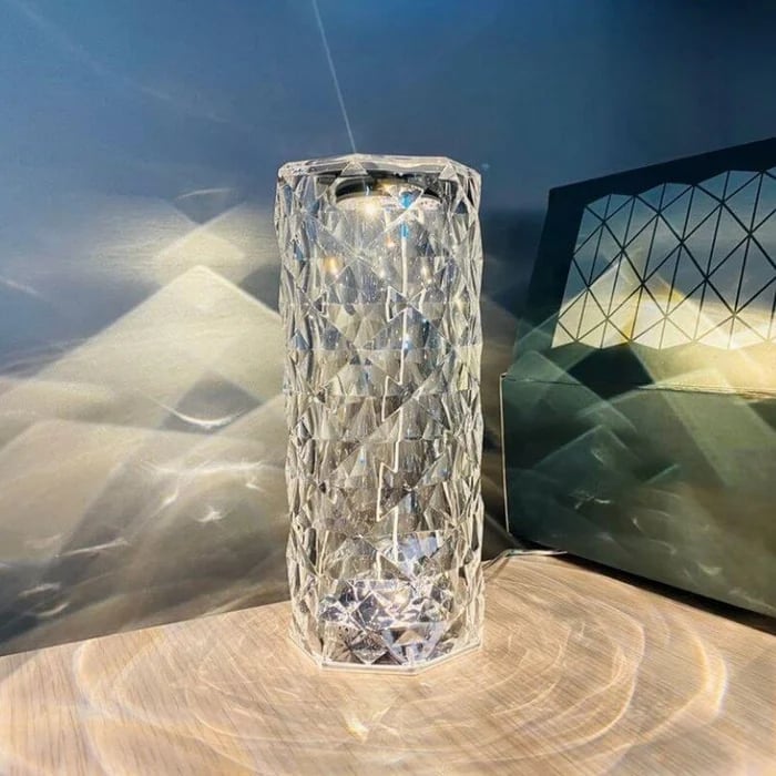 Luminous Crystal Table Lamp | 16-Color Mood Light with Touch Control