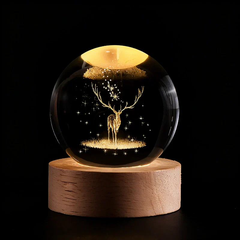 3D Crystal Planet Globe LED Night Light