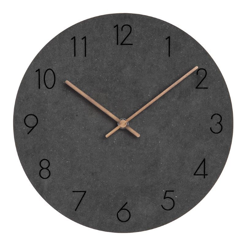 Silent Grey Dial Wall Clock with Copper Hands - Scandinavian Design