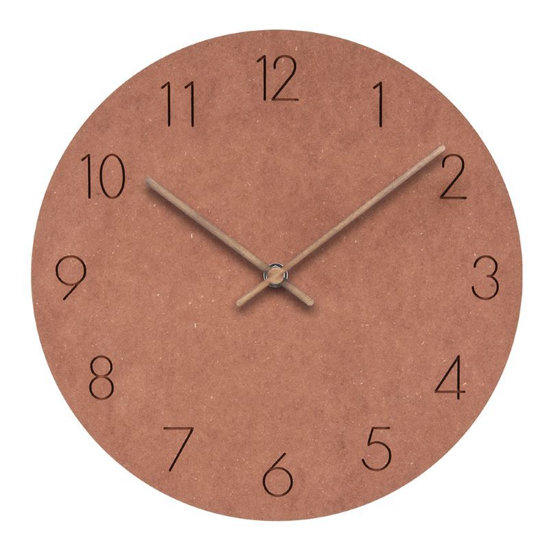 Silent Grey Dial Wall Clock with Copper Hands - Scandinavian Design