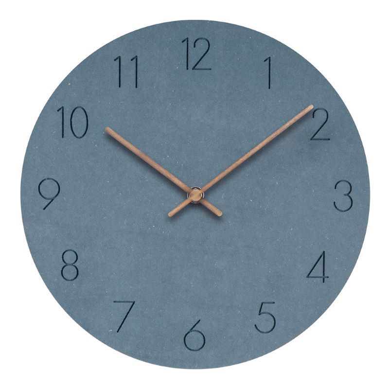 Silent Grey Dial Wall Clock with Copper Hands - Scandinavian Design
