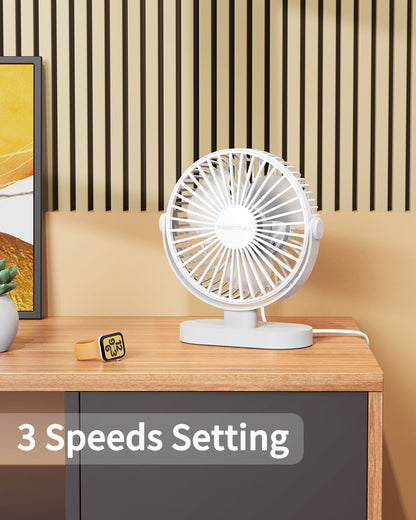 6.5 Inch Portable USB Desk Fan for Home, Office, Car, and Travel