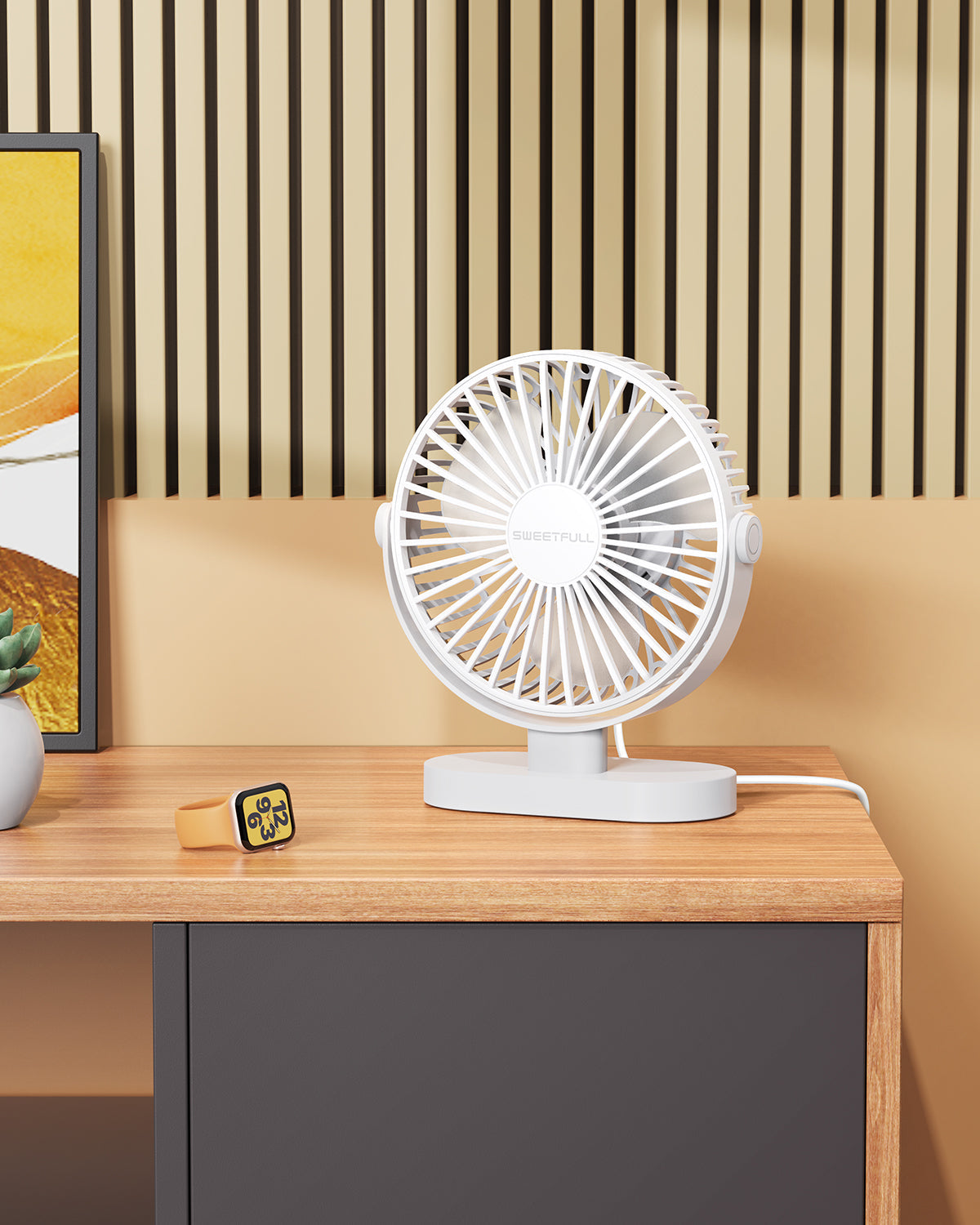 6.5 Inch Portable USB Desk Fan for Home, Office, Car, and Travel