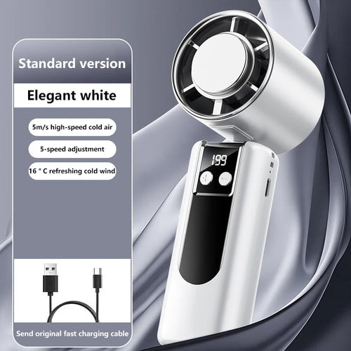 Handheld Fan with Cooling Function | Turbo Speed | USB Powered | Digital Display | 3 Speed Settings