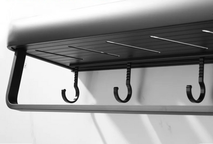 Corner Shelf in Black Aluminum – No-Drill Installation