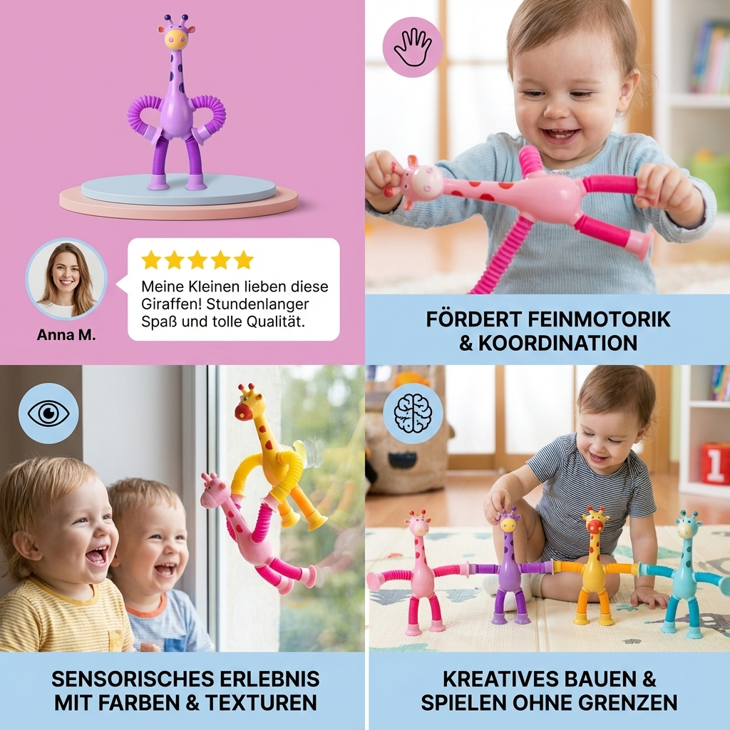Baby Toy Giraffe with Sensory Suction Cups