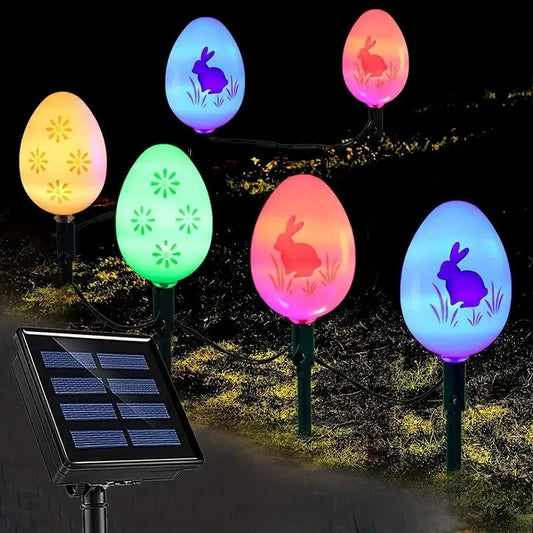 Solar Egg-Shaped LED Outdoor Lights | Weather-Resistant Garden Decor