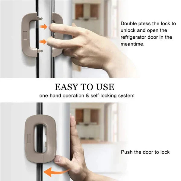 Child Safety Lock for Refrigerators and Cabinets | Dual Button Mechanism