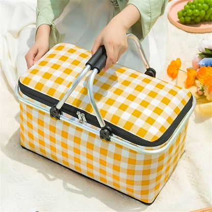 Versatile Insulated Picnic Basket with Foldable Design