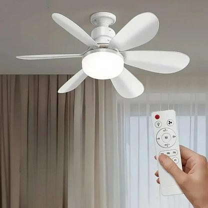 Remote-Controlled 2-in-1 Ceiling Fan Light with E27/B22 Base